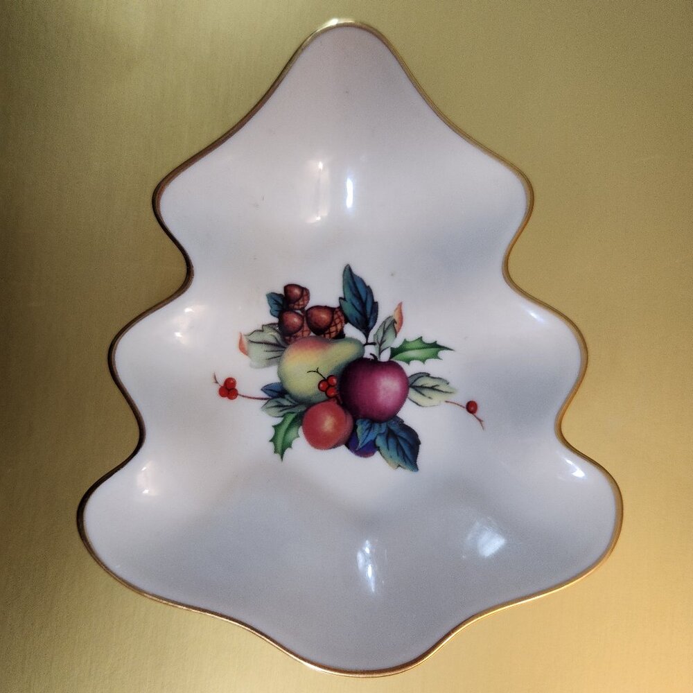 VTG LENOX DEMENTION COLLECTION HOLIDAY TARTAN CANDY NUT DISH TREE SHAPE